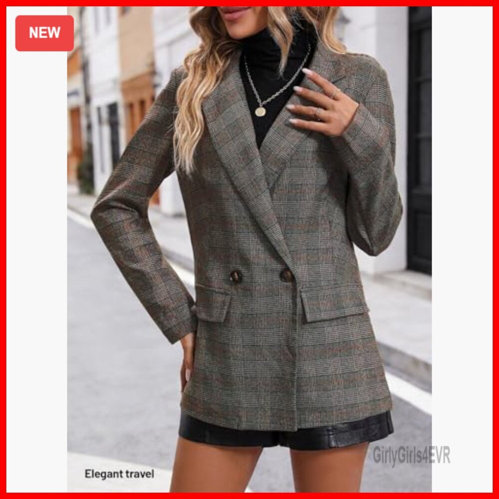 Lightweight Plaid Blazer Fully Lined Button Front… - image 3